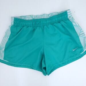 Nike Tempo Running Shorts Women Size Medium, Lined, Green, White Athletic Short